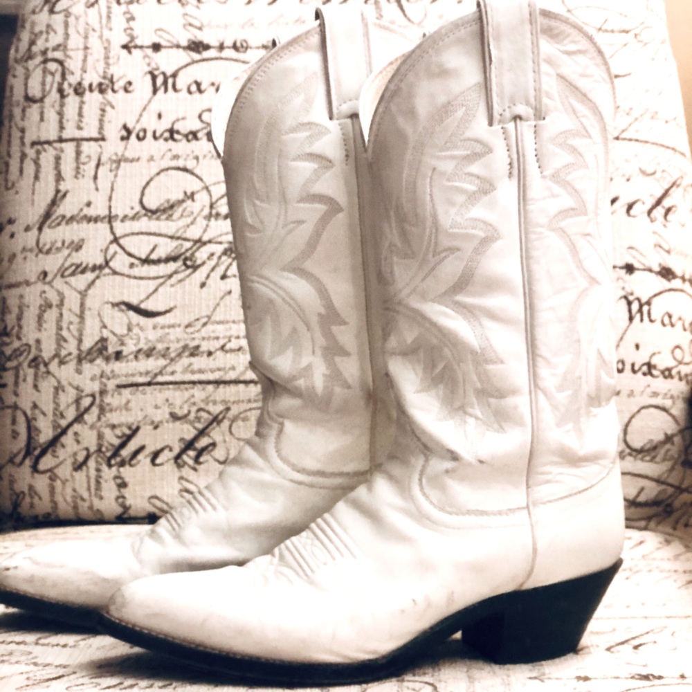 Brilliant White Justin Western Boots